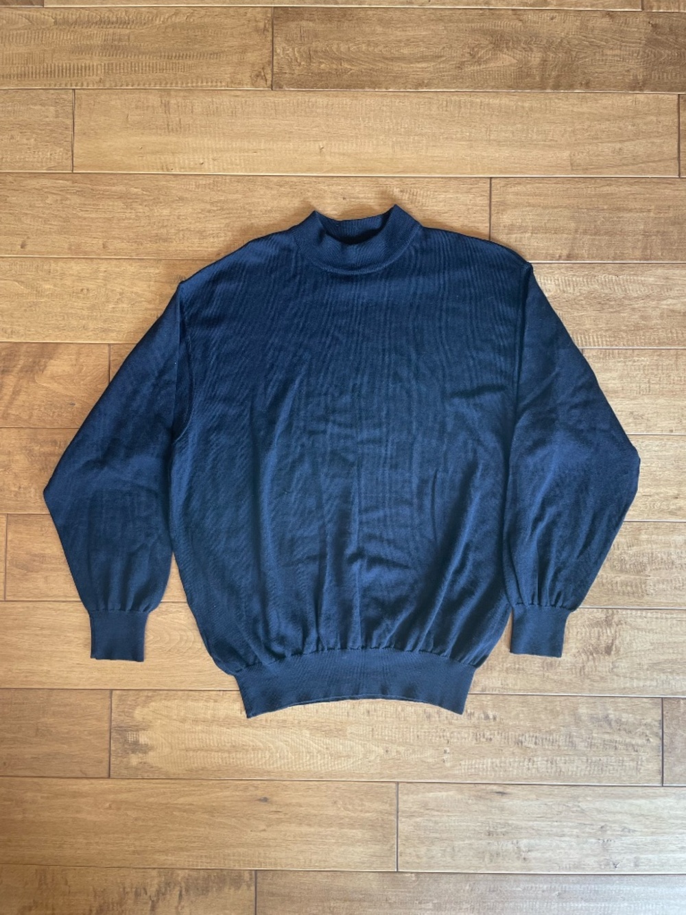 Quality Gianni Bugli Milano Wool Navy Blue Crewneck Sweater Men's Large